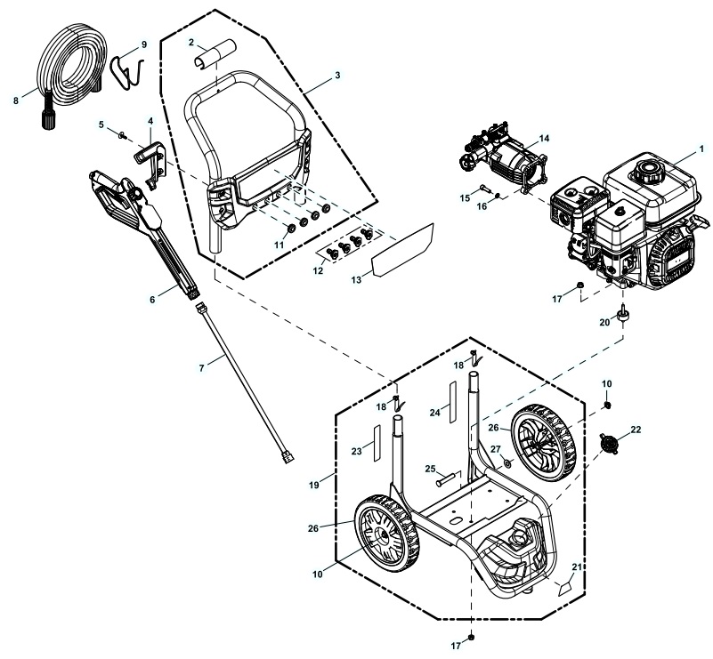 generac 0070191 Power Washer repair Parts